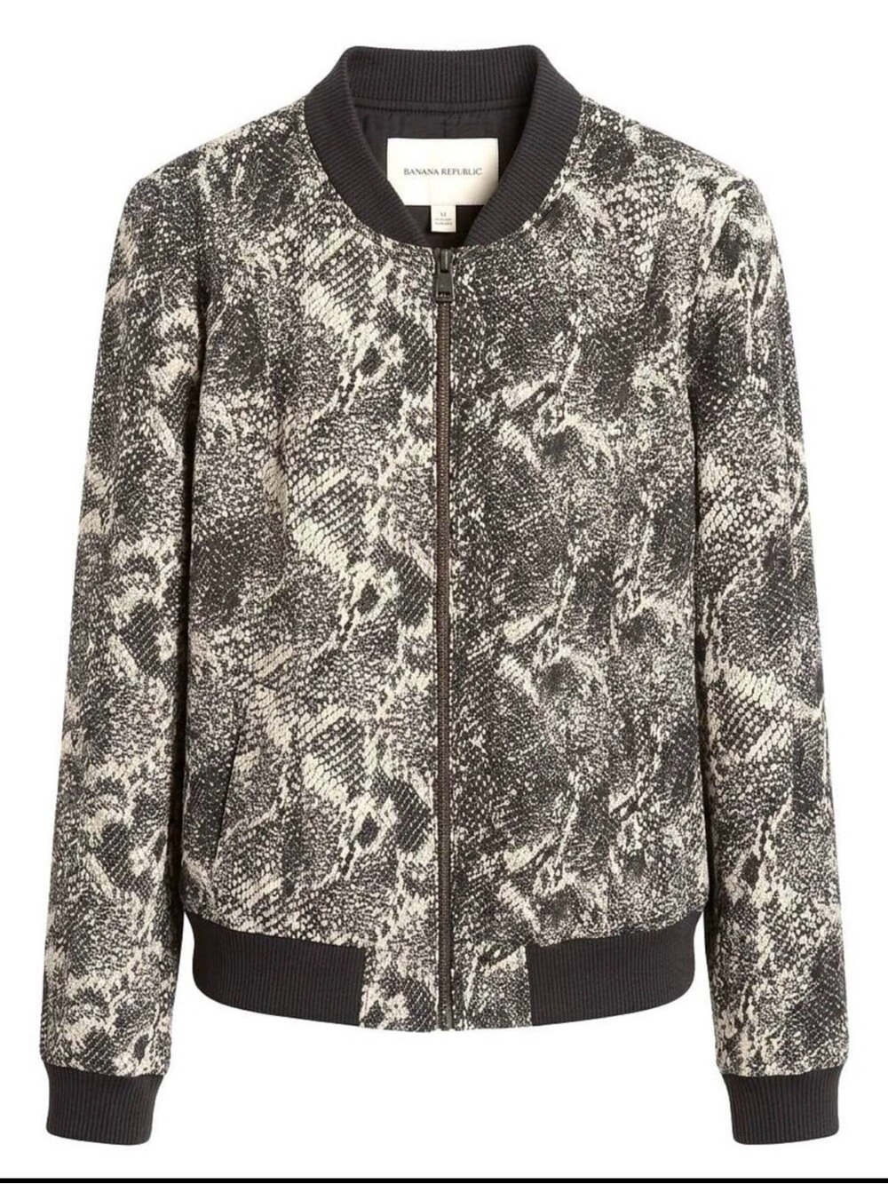 Banana Republic Soft Tencel Bomber Jacket with Snake Print